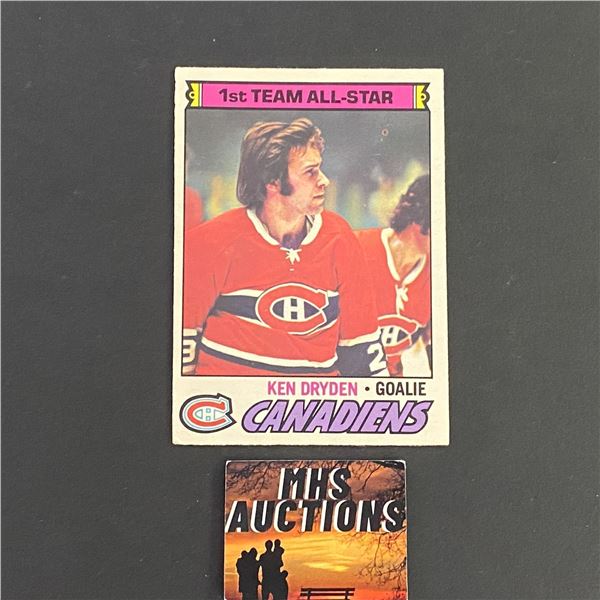 KEN DRYDEN 1ST TEAM ALL STAR 1977-78 O PEE CHEE (ref2355)