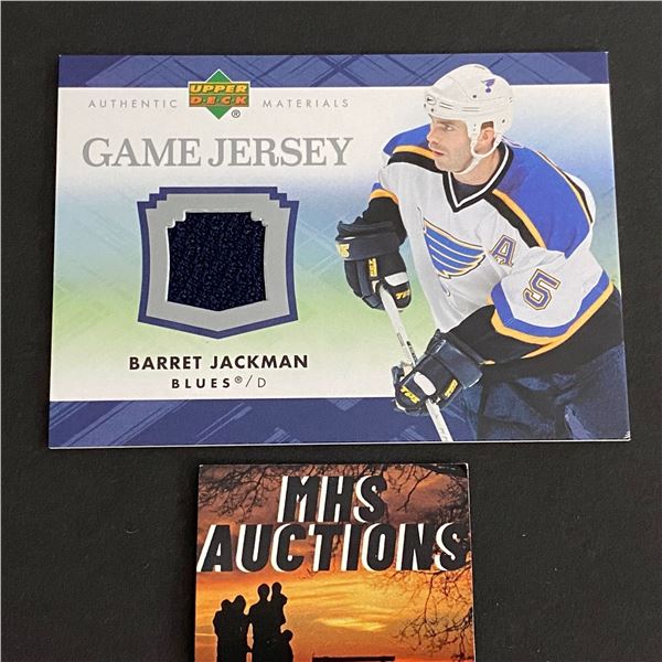 2007-08 U.D SERIES 1 HOCKEY BARRET JACKMAN JERSEY CARD (ref2046)