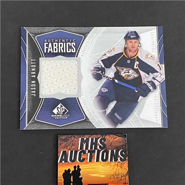 2009-10 U.D SPGU HOCKEY JASON ARNOTT JERSEY CARD (ref2055)