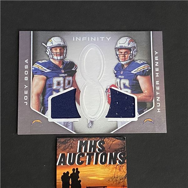 2016 PANINI JOEY BOSA & HUNTER HENRY DUAL JERSEY CARD ONLY 288 MADE #166/288 (ref2120)