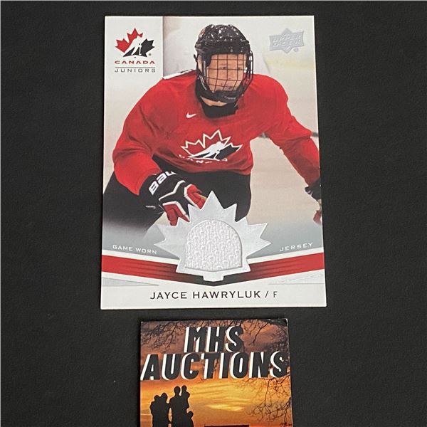 2014 U.D TEAM CANADA JAYCE HAWRYLUK JERSEY CARD (ref2130)