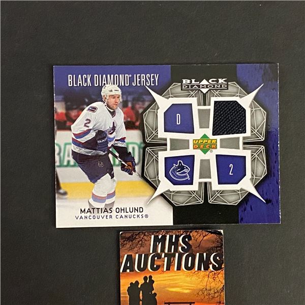 2007-08 BLACK DIAMOND MATTIAS OHLUND JERSEY CARD (ref2637)