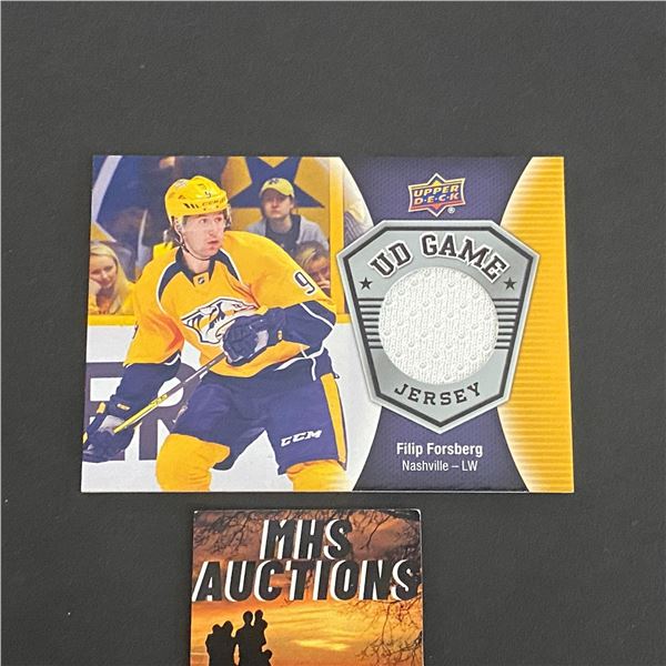 FILIP FORSBERG JERSEY CARD 2016/17 U.D SERIES 2 HOCKEY (ref2206)