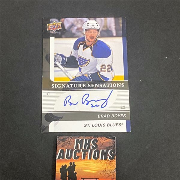 BRAD BOYES AUTOGRAPHED 2009/10 UPPER DECK HOCKEY SERIES 1 HOCKEY CARD (ref2268)