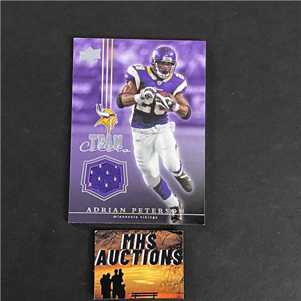 ADRIAN PETERSON 2008 U.D FOOTBALL JERSEY CARD (ref2280)