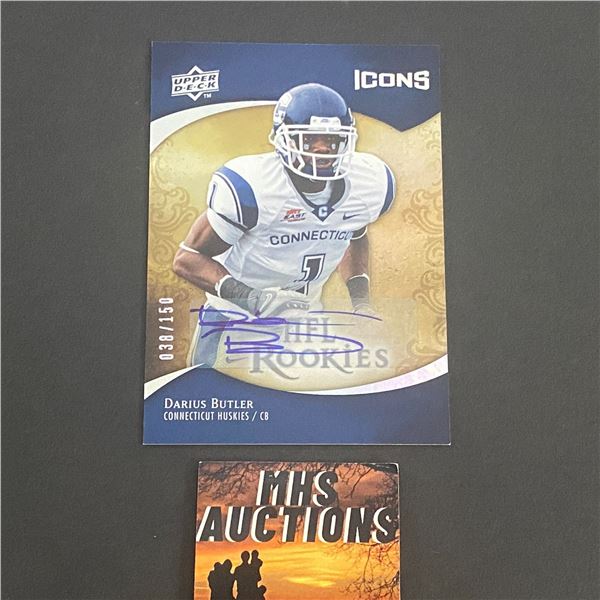 2009 ICONS FOOTBALL AUTOGRAPH DARIUS BUTLER HUSKIES AUTOGRAPH CARD (ref2314)