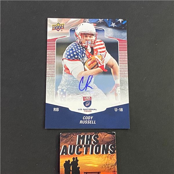 CODY RUSSELL 2018 USA FOOTBALL AUTOGRAPH CARD (ref2380)