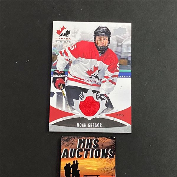 NOAH GREGOR 2016 TEAM CANADA JERSEY HOCKEY CARD (ref2446)