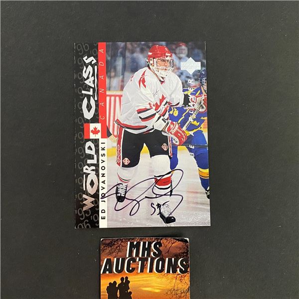 1996 UD BE A PLAYER ED JOVANOVSKI AUTOGRAPH HOCKEY CARD (ref2639)