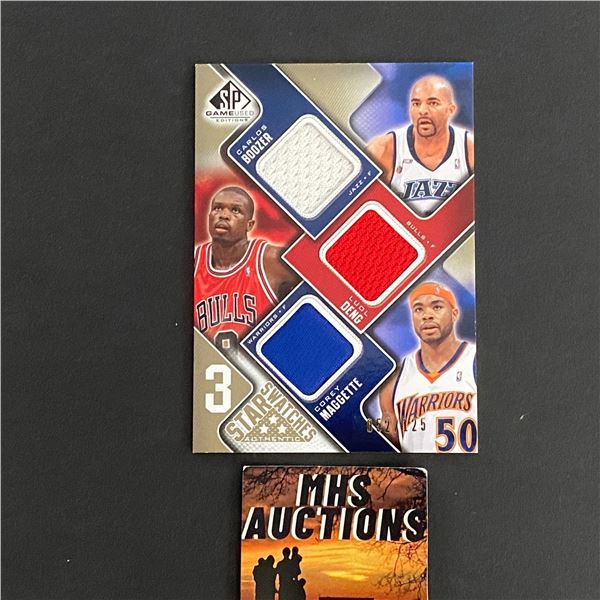 2009-10 SP GAME USED TRIPLE JERSEY CARD BOOZER,DENG,MAGGETTE BASKETBALL CARD #052/100 (ref2665)