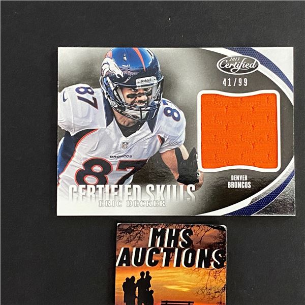 2013 PANINI JERSEY CARD ERIC DECKER FOOTBALL CARD #41/99 ONLY 99 MADE IN THE WORLD (ref2677)