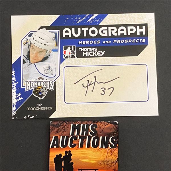 2011 IN THE GAME AUTOGRAPH THOMAS HICKEY HOCKEY CARD (ref2694)