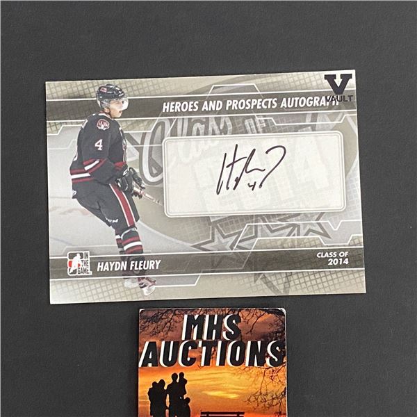 2014 IN THE GAME AUTOGRAPH HAYDN FLEURY HOCKEY CARD (ref2696)