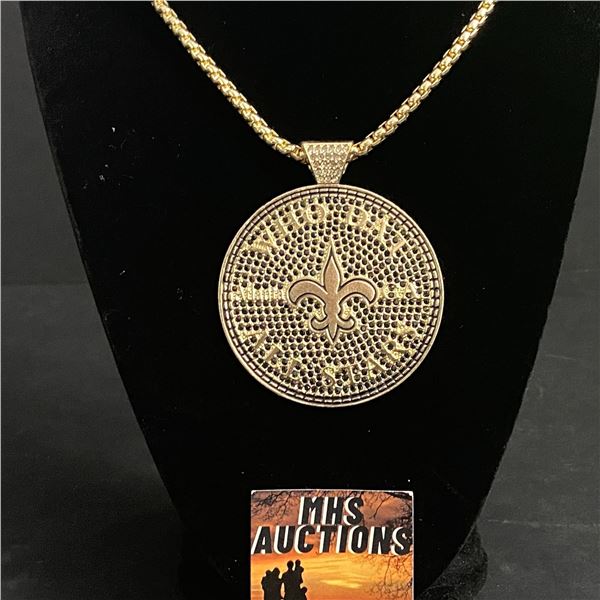 NEW ORLEAN SAINTS WHO DAT ALL STAR LARGE N.F.L CHAMPIONSHIP NECKLACE (ref321)