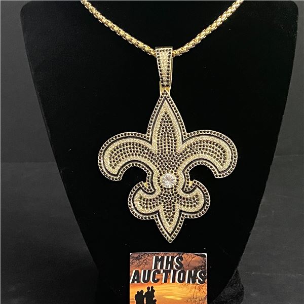 NEW ORLEAN SAINTS LARGE N.F.L CHAMPIONSHIP NECKLACE (ref322)