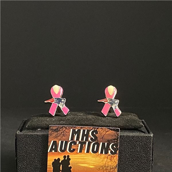 NEW ENGLAND PATRIOTS BREAST CANCER N.F.L CUFFLINKS (ref1229)