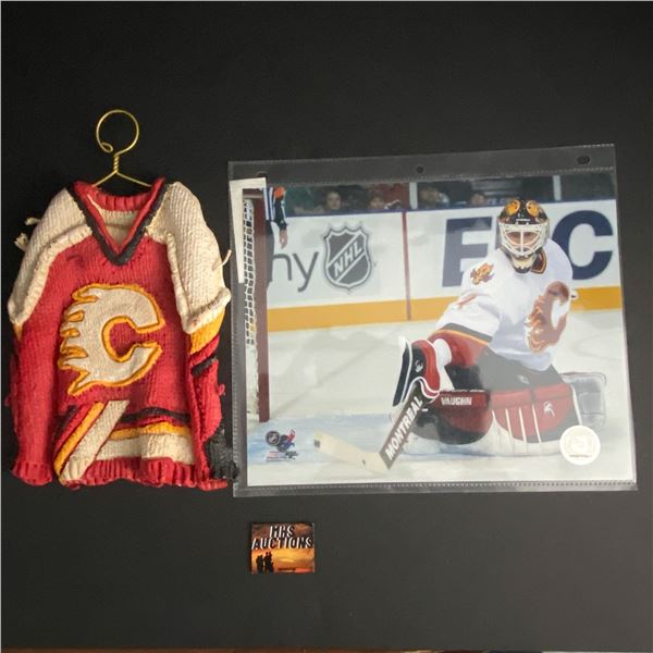 STAR HANGER CALGARY FLAMES MEDIUM RED JERSEY WITH PICTURE (ref5004)