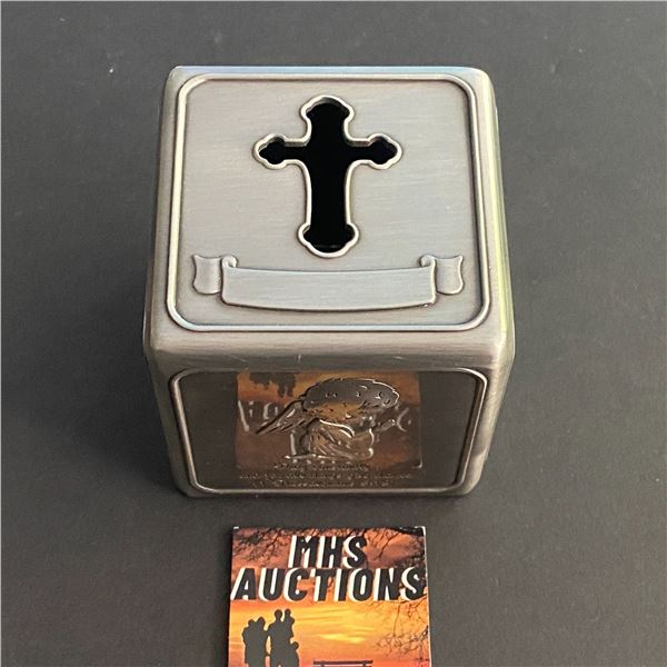 RELIGIOUS CUBE MONEY BANK FROM THINGS ENGRAVED