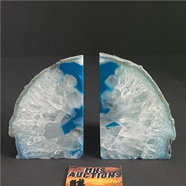 AGATE POLISHED ONE SIDE CRYSTAL ROCK BOOKENDS