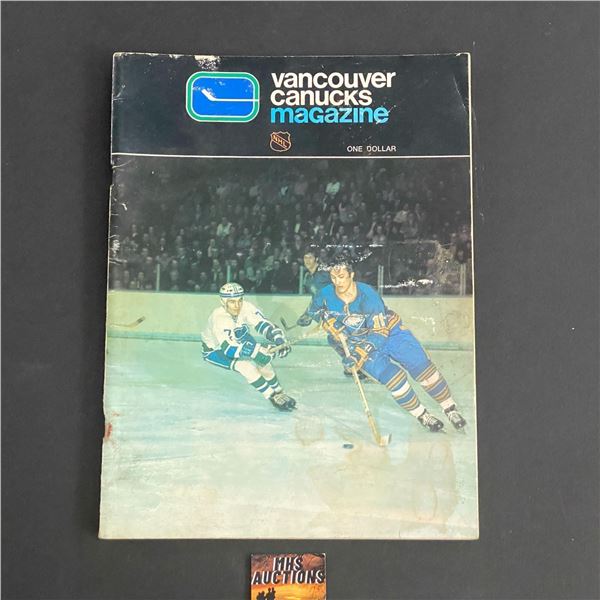 VANCOUVER CANUCKS PROGRAM FROM OCTOBER 30, 1971