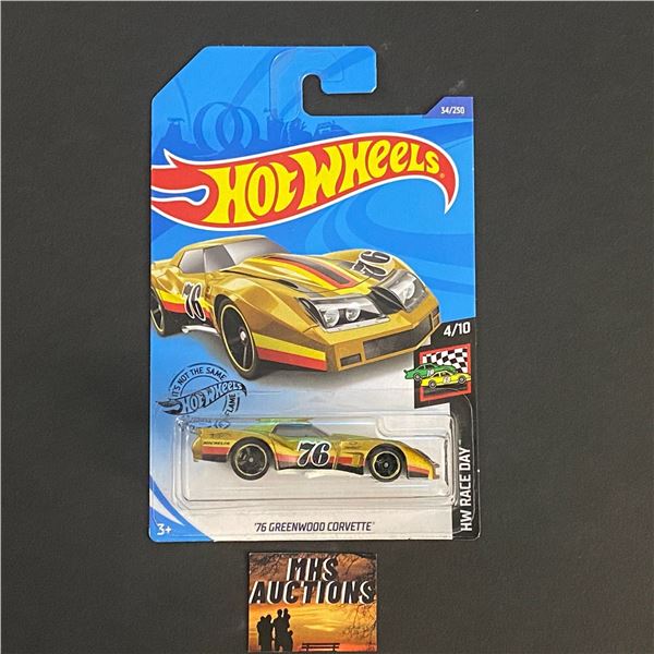 HOT WHEELS '76 GREENWOOD CORVETTE 1/64TH SCALE (ref18)