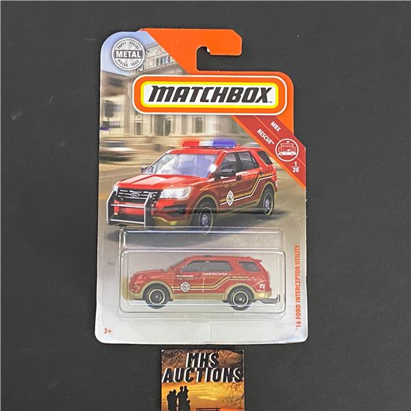 MATCHBOX '16 FORD INTERCEPTOR UTILITY 1/64TH SCALE (ref64)