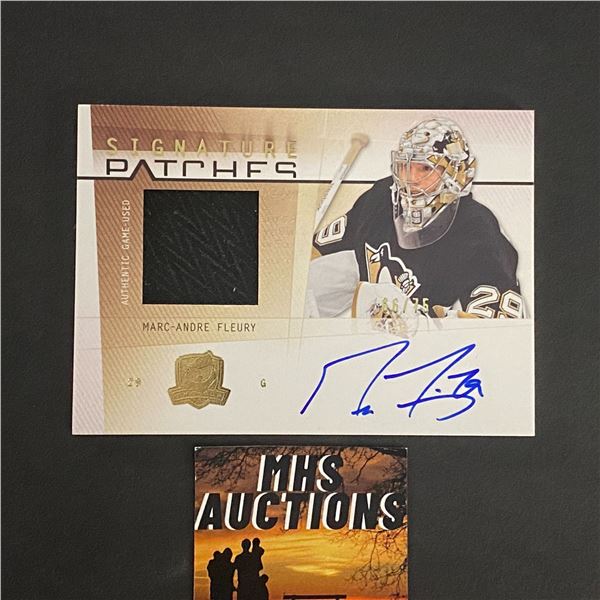 MARC-ANDRE FLEURY 2009-10 THE CUP AUTOGRAPH/PATCH CARD #66/75 ONLY 75 MADE! (ref4)