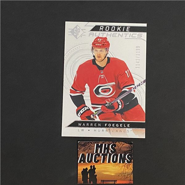 WARREN FOEGELE 2018-19 SP HOCKEY  ROOKIE CARD #1141/1199 ONLY 1199 MADE IN THE WORLD! (ref70)