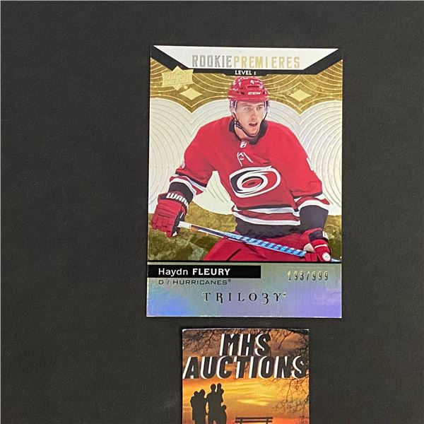 HAYDN FLEURY 2017-18 TRILOGY HOCKEY ROOKIE CARD #193/999 ONLY 999 MADE IN THE WORLD! (ref78)