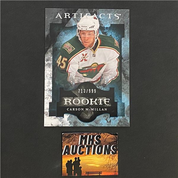 CARSON MCMILLAN 2011-12 ARTIFTS HOCKEY ROOKIE CARD #713/999 ONLY 999 MADE IN THE WORLD! (ref110)