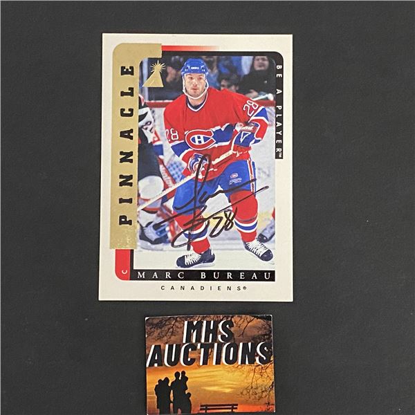 MARC BUREAU 1997 PINNACLE AUTOGRAPH CARD (ref2805)