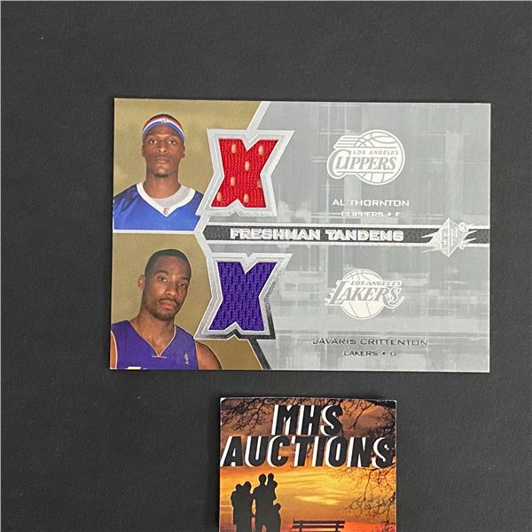 AL THORNTON & JAVARIS CRITTENTON 2007-08 SPX BASKETBALL DUAL JERSEY CARD (ref2833)