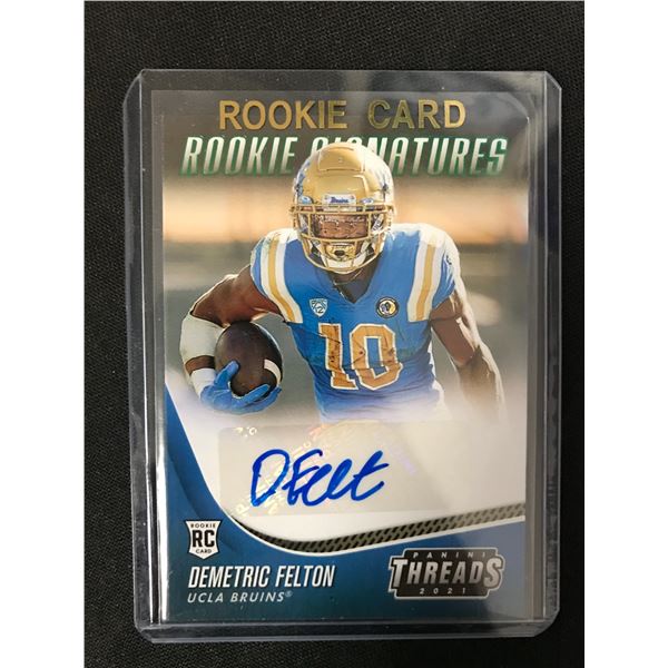 2021 PANINI CHRONICLES THREADS DRAFT PICKS #TS-DMF DEMETRIC FELTON ROOKIE SIGNATURES