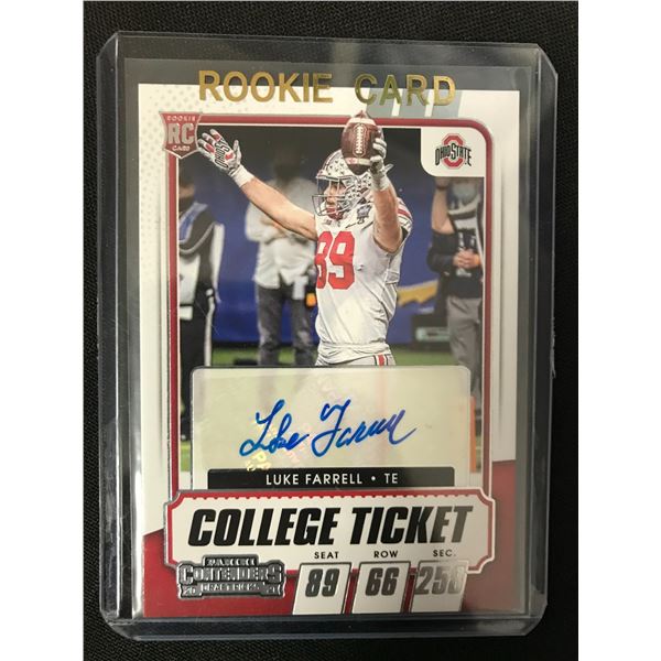 2021 PANINI CONTENDERS DRAFT PICKS #181 LUKE FARRELL COLLEGE TICKET RC AUTO