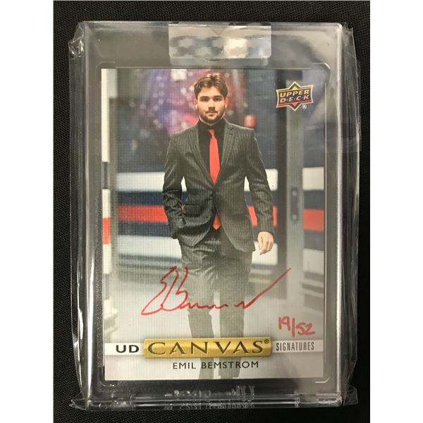 2019-20 UPPER DECK CLEAR CUT HOCKEY #CS-BE EMIL BEMSTROM CANVAS SIGNATURES