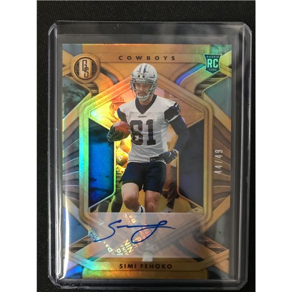 2021 PANINI GOLD STANDARD FOOTBALL #142 SIMI FEHOKO RC AUTO 44/49