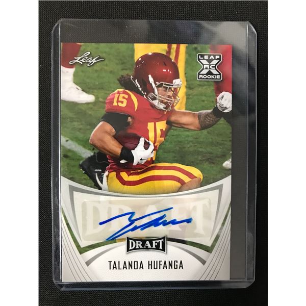 2021 LEAF DRAFT FOOTBALL #BA-TH1 TANALDA HUFANGA RC AUTO