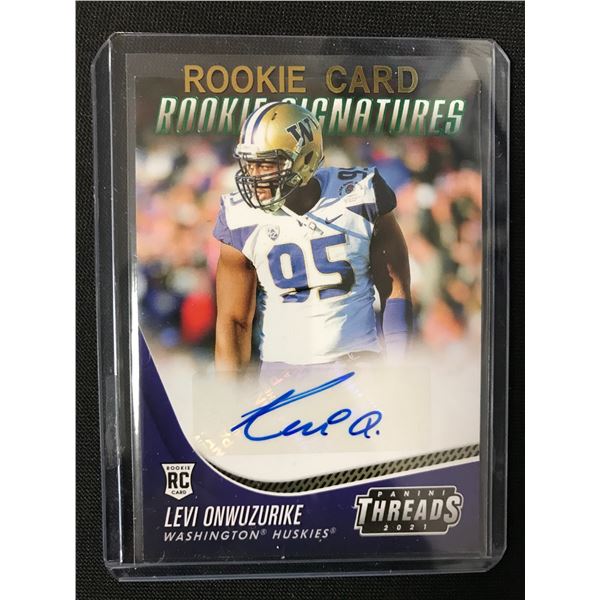 2021 PANINI CHRONICLES THREADS DRAFT PICKS #TS-LON LEVI ONWUZURIKE ROOKIE SIGNATURES