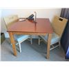 Image 1 : Samuelson Wooden Table w/ 2 Woven Rattan Chairs