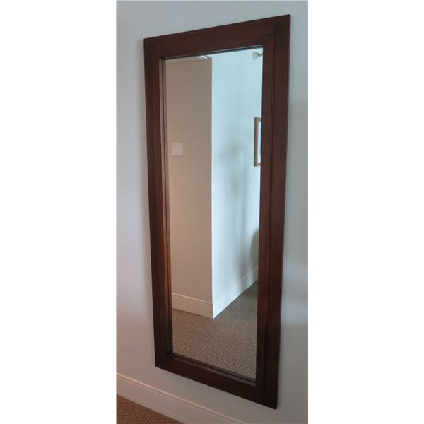 Wood Framed Wall Mirror 28"x68"H