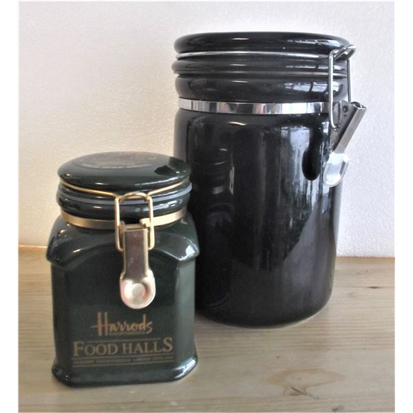 Two Ceramic Kitchen Storage Canisters