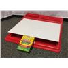 Image 3 : Children's Art Storage and Patterned Surfaces for Frottage Art Creations,  WITH NEW BOX OF CRAYONS
