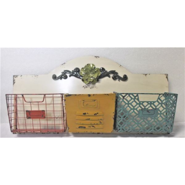 Three Slot Wall Hanging Mail Organizer