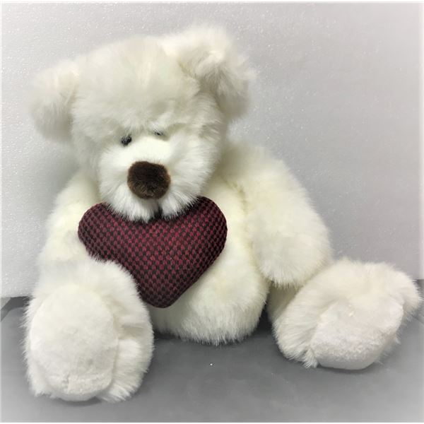 Valentine's Day Stuffed Bear - White , With Tag, RUSS