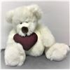 Image 1 : Valentine's Day Stuffed Bear - White , With Tag, RUSS