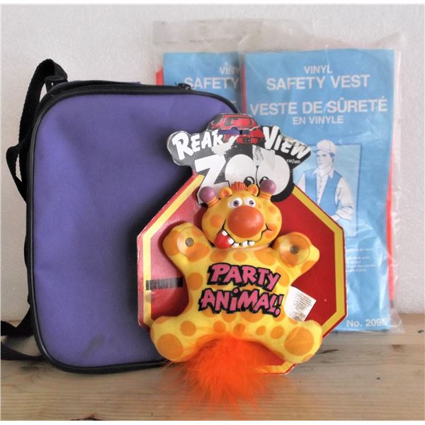 Two Vinyl Safety Vests, Lunchbox, and Car Personalization Monster