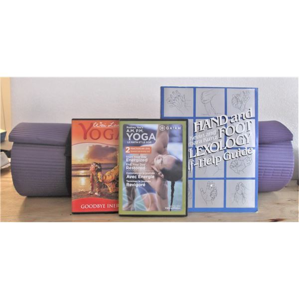 Yoga Lot: Yoga Mat, DVD lessons, and Reflexology book