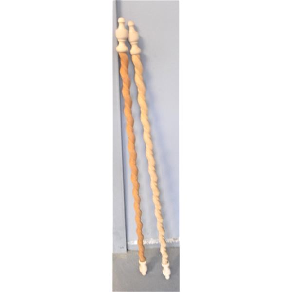 Two Macramé Crafting Poles - 29" Lenght