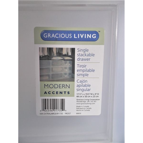 Gracious Living Single Stackable Drawer 17.5  L x 19.5  W x 9  H