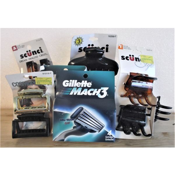 NEW - Gillette Mach 3 Blades and Hair Clips